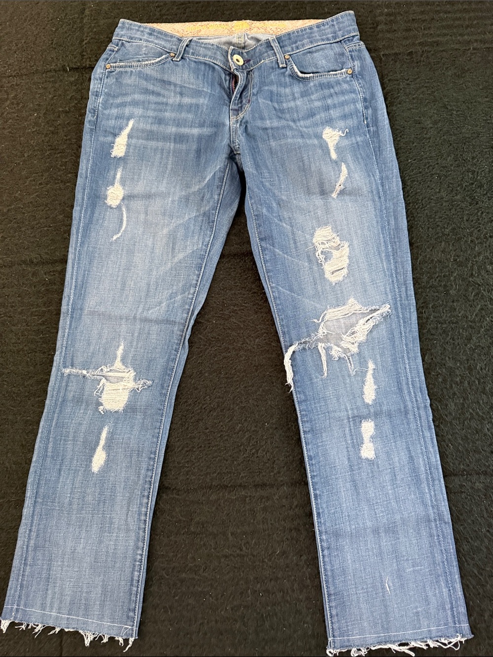 Rich & Skinny Distressed Light Blue Ankle Jeans